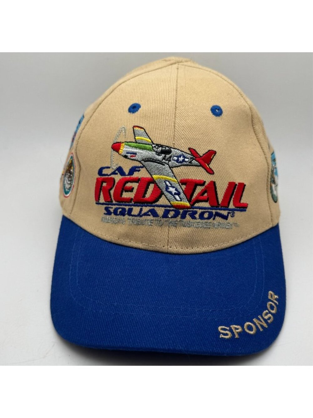 CAF Red Tail Squadron Hat Cap Tuskegee Airmen P-51 Mustang 11 Patch Sponsor